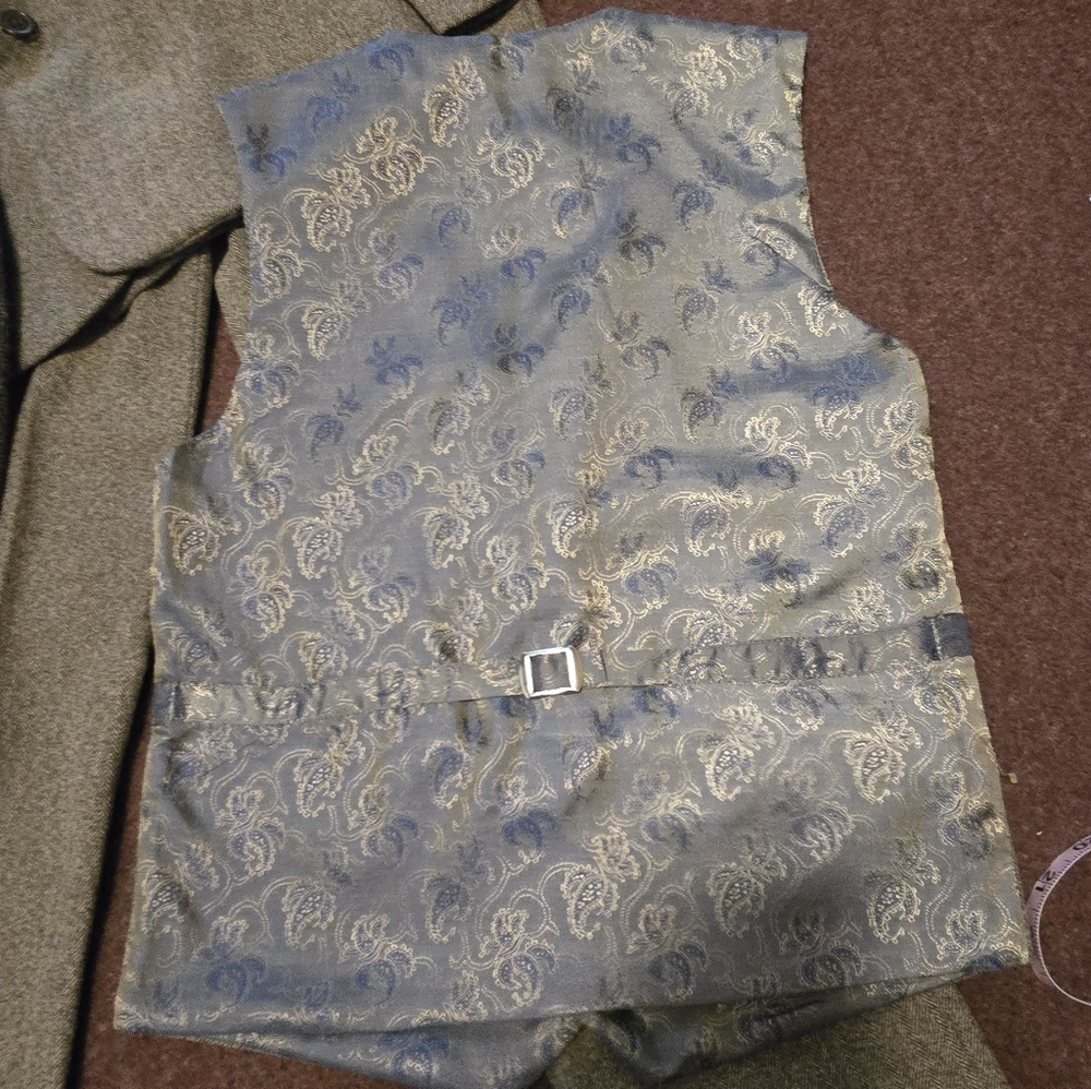 Boy's Suit Size 11 (See Measurements In Pics) Wool Tie 4pc Suit In Brown - Picture 6 of 16